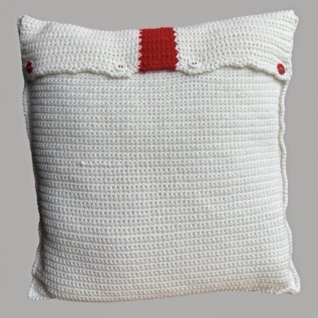 Handmade Crochet England Flag Cushion and Cover 16x16" by ThatCrochetLadyUK