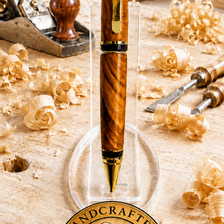 Cigar pen with Xylia hardwood. Black refill.