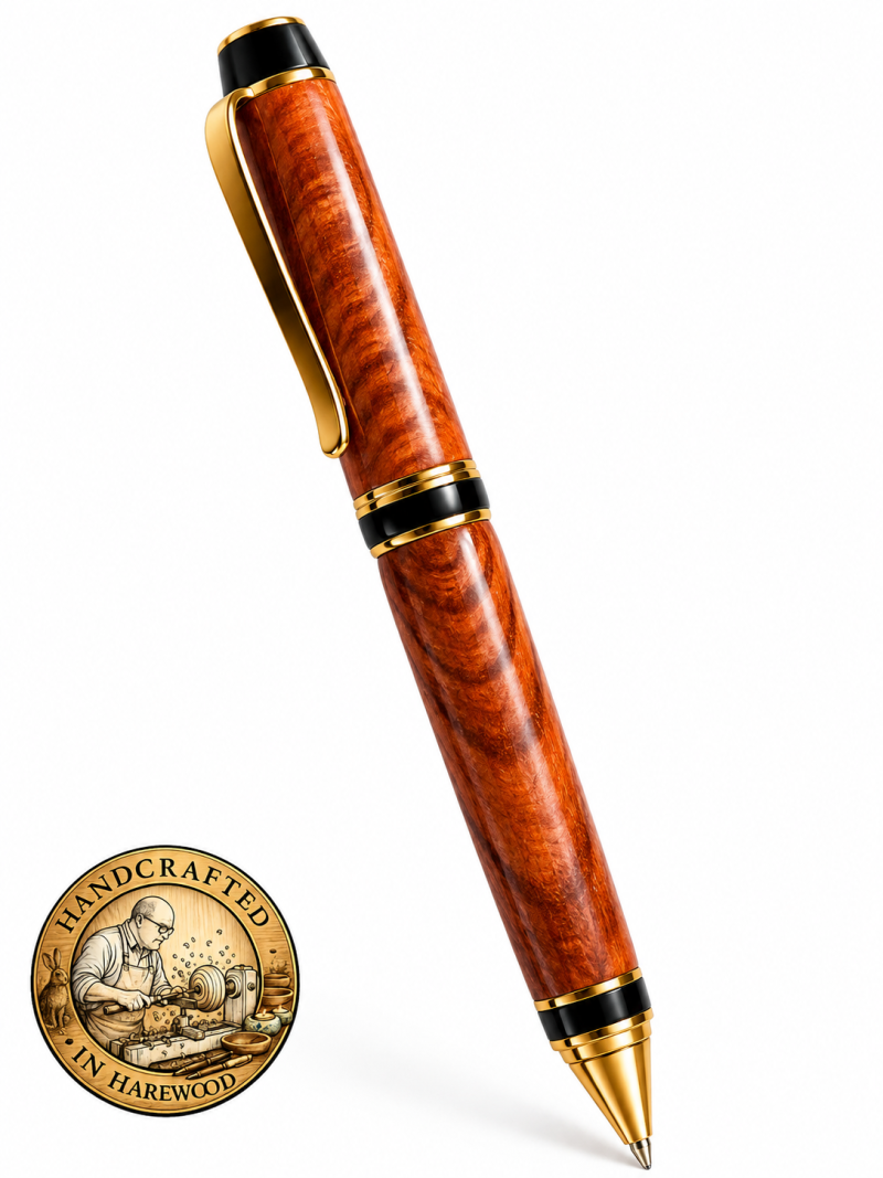 Cigar pen with Xylia hardwood. Black refill.