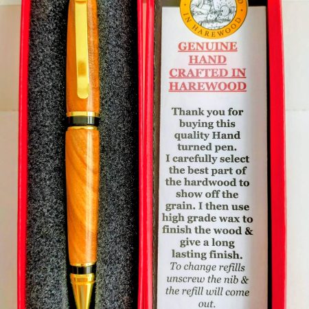 Cigar pen with Xylia hardwood. Black refill.