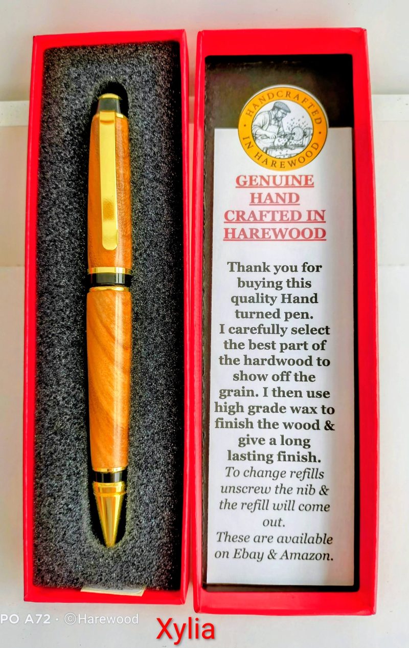 Cigar pen with Xylia hardwood. Black refill.