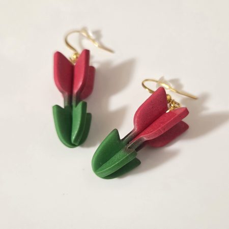 Polymer Clay Earrings Tulip 🌷