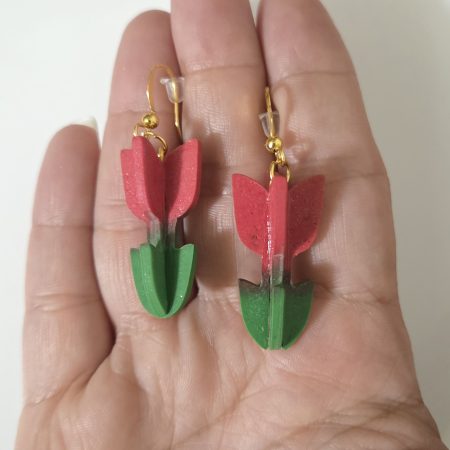 Polymer Clay Earrings Tulip 🌷