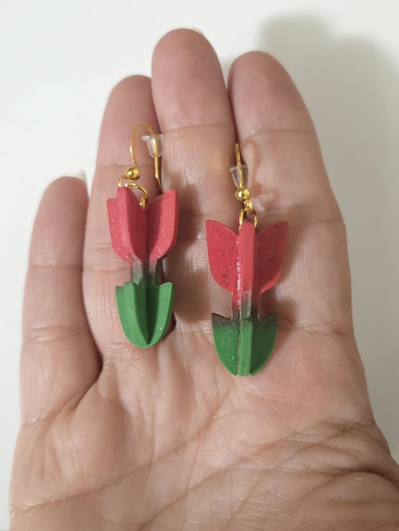 Polymer Clay Earrings Tulip 🌷