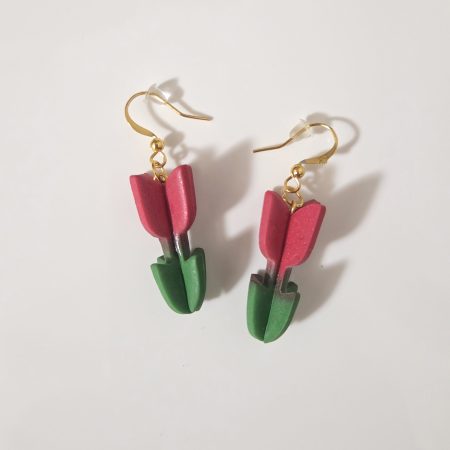 Polymer Clay Earrings Tulip 🌷