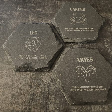Zodiac Etched Slate Coasters