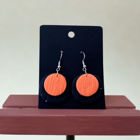 Coral Eclipse Dangle Earrings