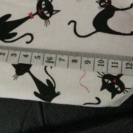 Medium Size Make Up Bag/Pouch Lined Zipped featuring Quirky Black Cat on a White Background