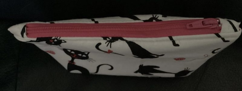 Cute Small Coin/Card Purse White Background Featuring Quirky Black Cats Zipped Lined