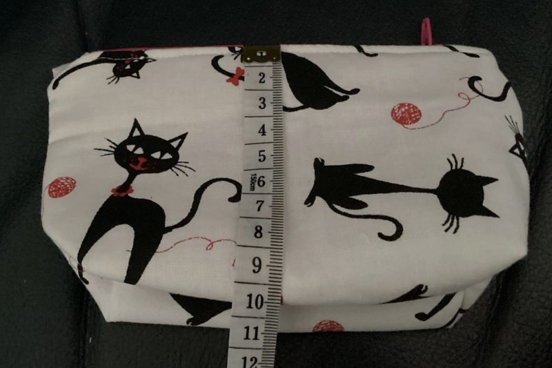 Cute Small Coin/Card Purse White Background Featuring Quirky Black Cats Zipped Lined