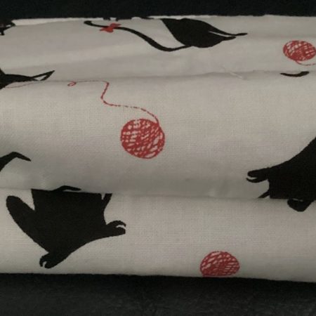 Cute Small Coin/Card Purse White Background Featuring Quirky Black Cats Zipped Lined