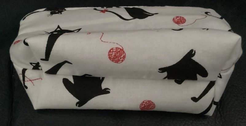 Cute Small Coin/Card Purse White Background Featuring Quirky Black Cats Zipped Lined