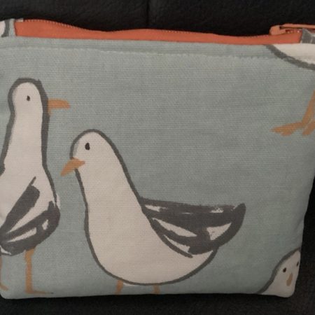 Quirky Fun Duck Egg Blue Seagull Print Small Coin/Card Purse