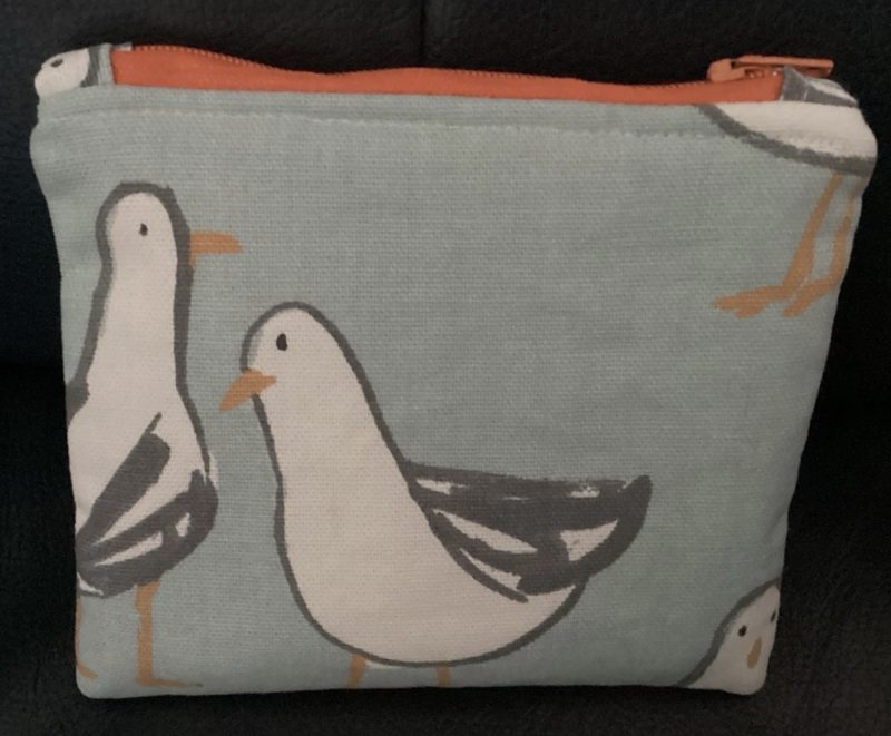 Quirky Fun Duck Egg Blue Seagull Print Small Coin/Card Purse