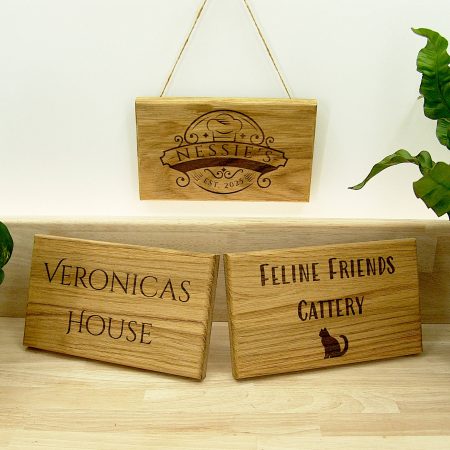 Solid Oak Personalised Sign 20cm Oiled - Custom Engraved