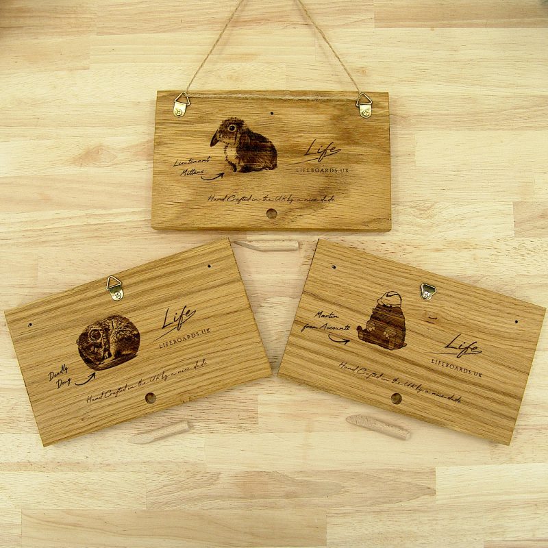 Solid Oak Personalised Sign 20cm Oiled - Custom Engraved