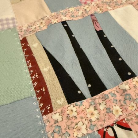 Handmade upcycled patchwork quilt/blanket