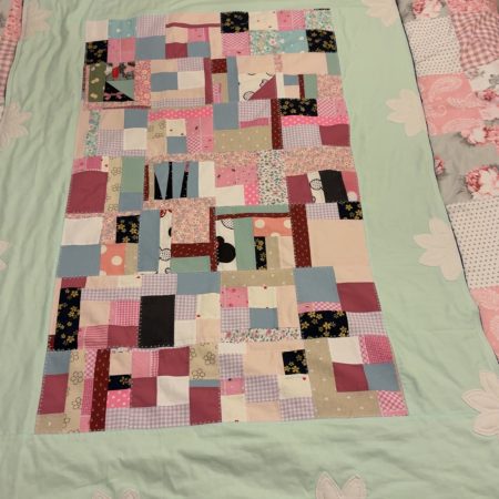 Handmade upcycled patchwork quilt/blanket