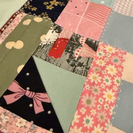 Handmade upcycled patchwork quilt/blanket