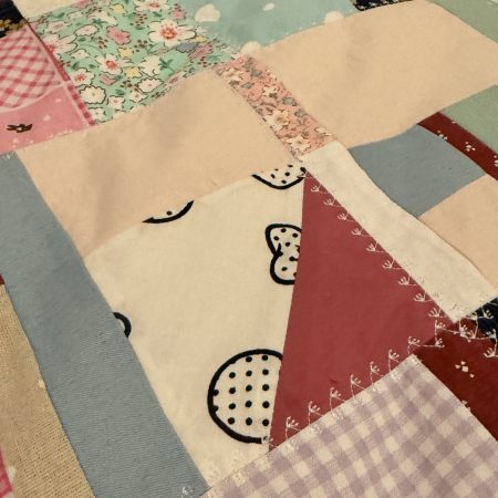 Handmade upcycled patchwork quilt/blanket