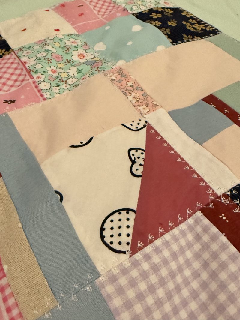Handmade upcycled patchwork quilt/blanket