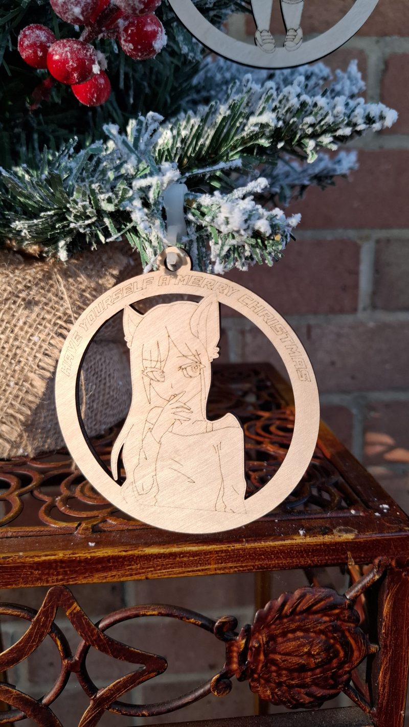 6 x Aphmau Christmas Tree Hanging Decorations, Wooden Tree Ornament,