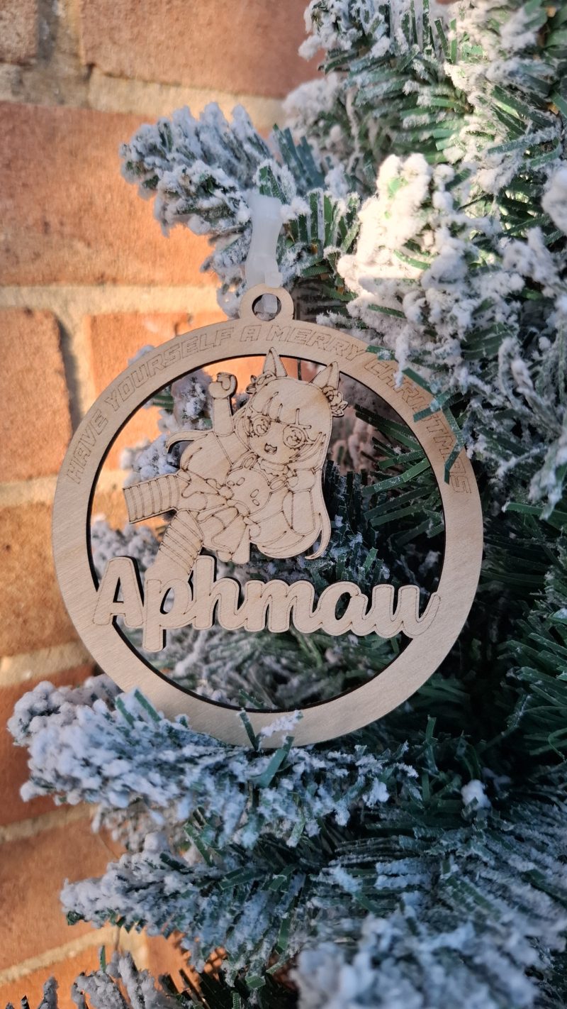 6 x Aphmau Christmas Tree Hanging Decorations, Wooden Tree Ornament,