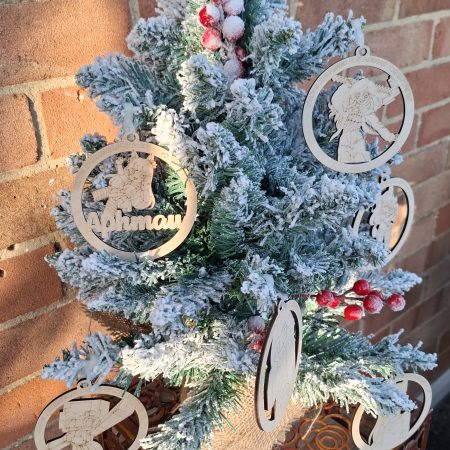 6 x Aphmau Christmas Tree Hanging Decorations, Wooden Tree Ornament,