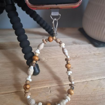 The Driftwood and Cream Phone Strap