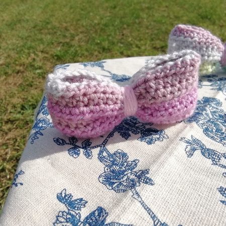 Crochet Hair Bow, Barrette Clip, Standard Size. Party, Gift.