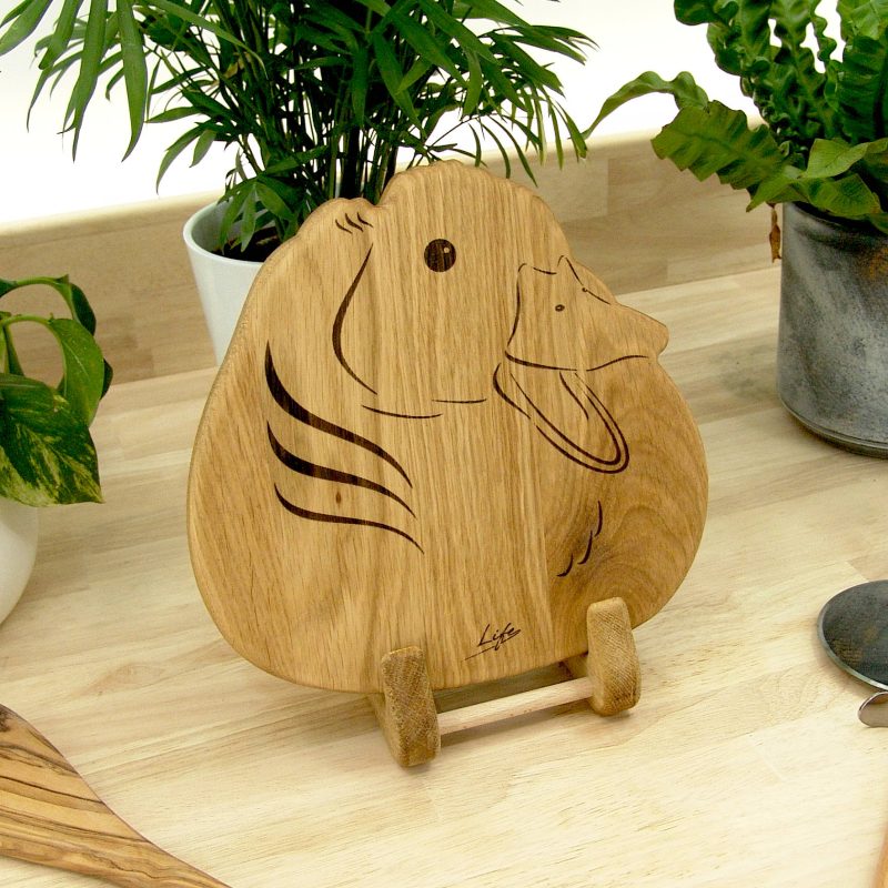Handmade Oak Duck Chopping Board – Wooden Serving Board, Made in Wales