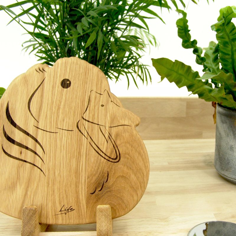 Handmade Oak Duck Chopping Board – Wooden Serving Board, Made in Wales