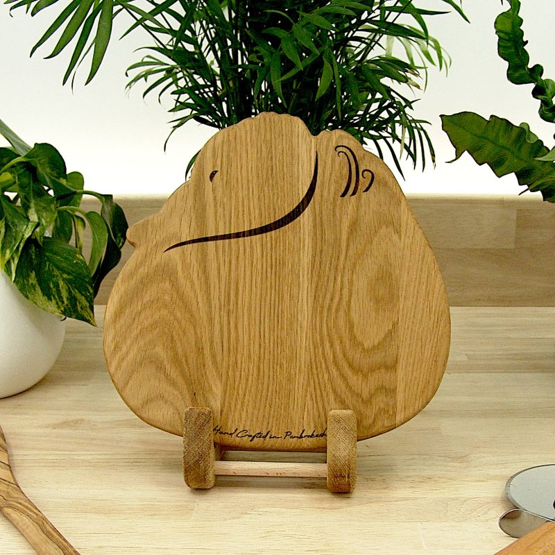 Handmade Oak Duck Chopping Board – Wooden Serving Board, Made in Wales