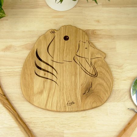 Handmade Oak Duck Chopping Board – Wooden Serving Board, Made in Wales
