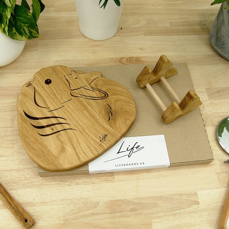 Handmade Oak Duck Chopping Board – Wooden Serving Board, Made in Wales