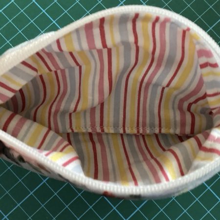 Really Cute Small Lined Blue Floral Zipped Coin/Card Purse