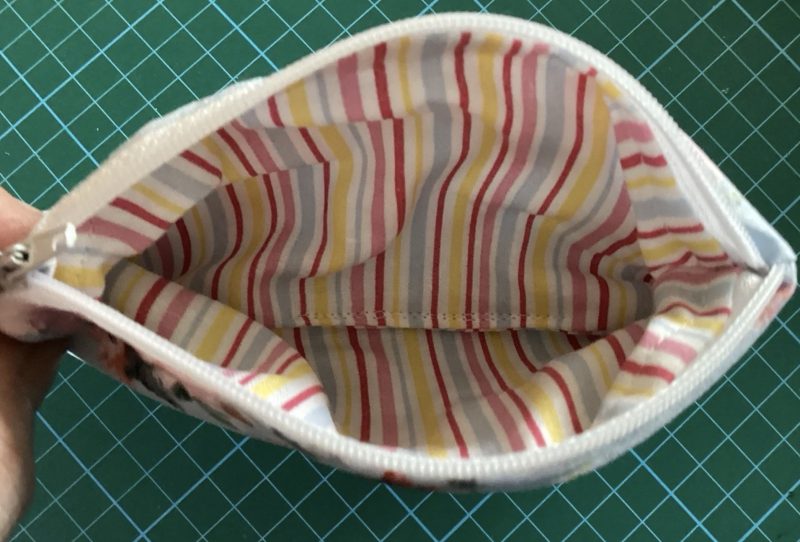 Really Cute Small Lined Blue Floral Zipped Coin/Card Purse