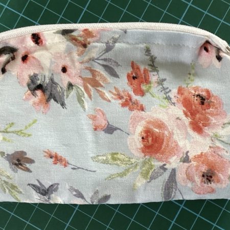 Really Cute Small Lined Blue Floral Zipped Coin/Card Purse