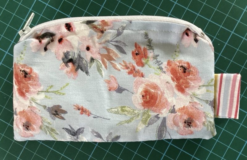 Really Cute Small Lined Blue Floral Zipped Coin/Card Purse