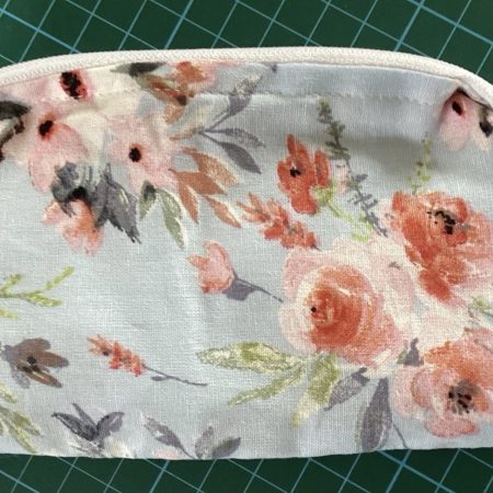 Really Cute Small Lined Blue Floral Zipped Coin/Card Purse