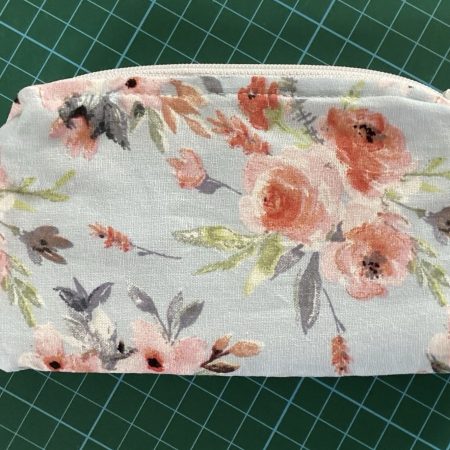 Really Cute Small Lined Blue Floral Zipped Coin/Card Purse
