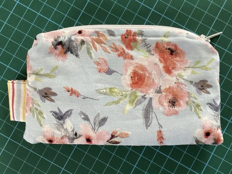 Really Cute Small Lined Blue Floral Zipped Coin/Card Purse