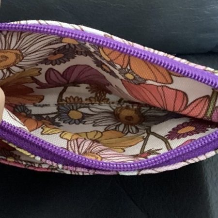 Beautiful Floral Fabric Zipped Coin/Card Purse with Matching Lining