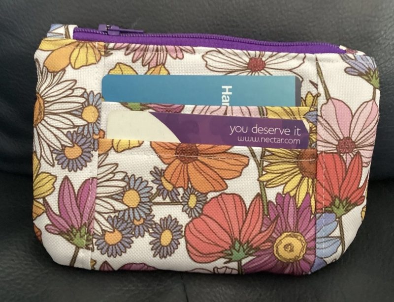 Beautiful Floral Fabric Zipped Coin/Card Purse with Matching Lining