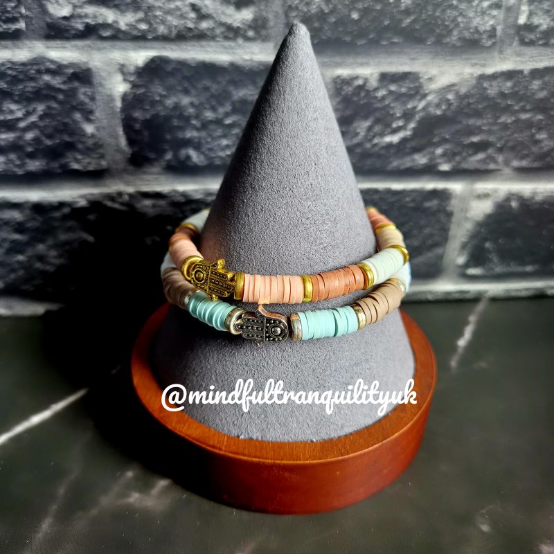 Hamsa Hands Stackable Bracelet | Adult Stretch Bracelet