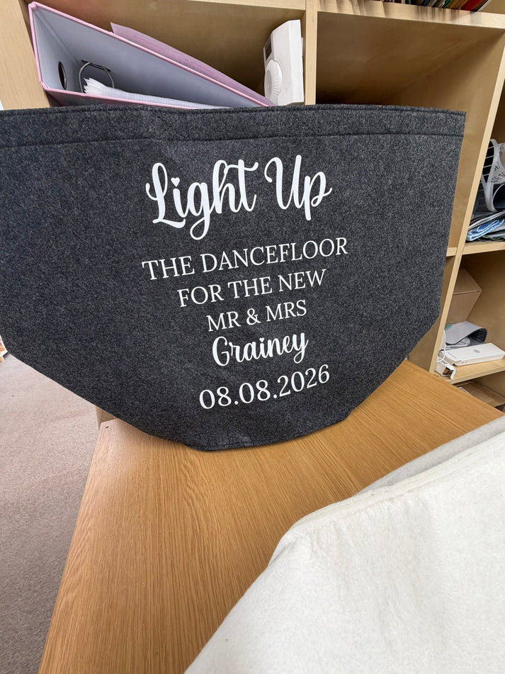 Personalised Wedding Glow Stick Trug – Wedding Table Decor