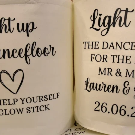 Personalised Wedding Glow Stick Trug – Wedding Table Decor