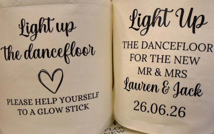 Personalised Wedding Glow Stick Trug – Wedding Table Decor