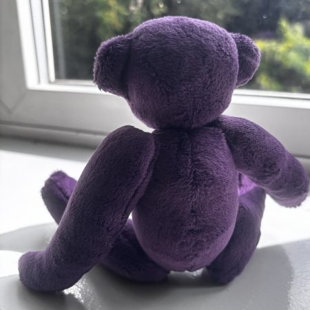 Handmade Jointed Little Teddy Bear in Velvet Fabric