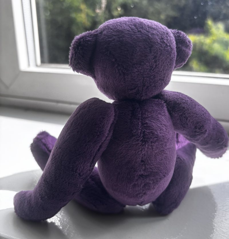 Handmade Jointed Little Teddy Bear in Velvet Fabric